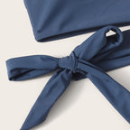 Damen Bikiniset mit asymmetrischem Oberteil und hohem Taillenschnitt
