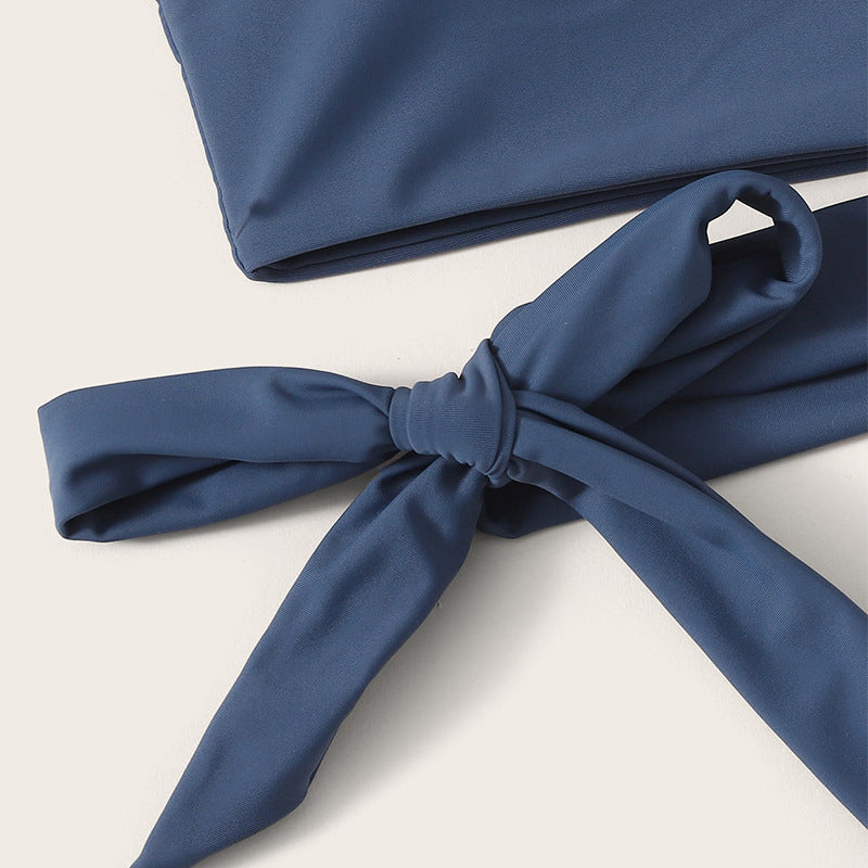 Damen Bikiniset mit asymmetrischem Oberteil und hohem Taillenschnitt
