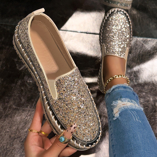 Damen Glitzernde Slip-On Sneakers mit flexiblem Sohlenprofil R&B