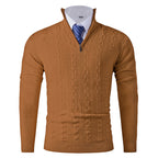 Herren modischer Rollkragenpullover mit strukturiertem Zopfdesign