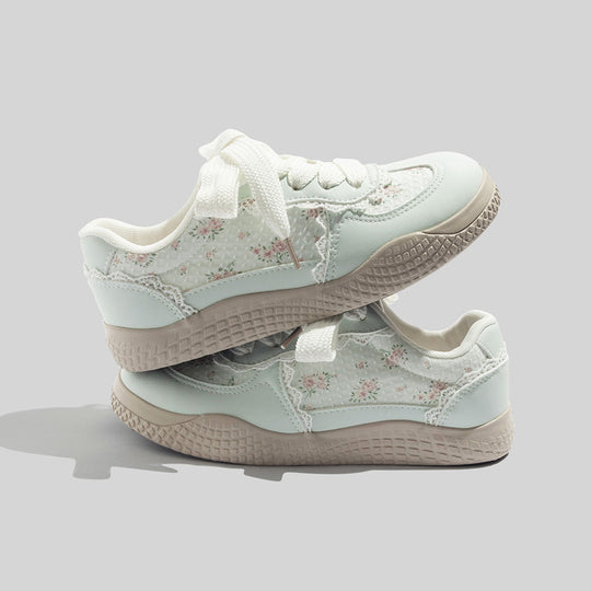 Damen Sneakers mit floralem Design und atmungsaktiver Mesh-Oberfläche R&B