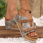 Damen Wedge-Sandaletten mit modischem Riemendesign und ergonomischem Fußbett R&B