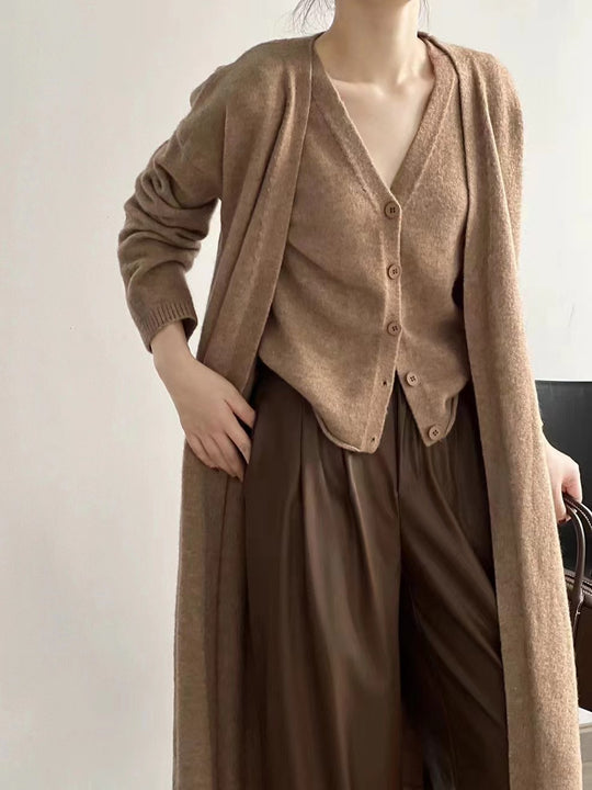 Damen Gemütliche Strickjacke mit offenem Schnitt und dekorativem Knopf R&B