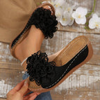 Damen Sandalen mit floralem Dekor R&B