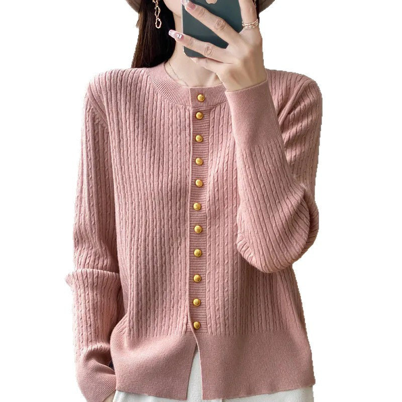 Damen Strickjacke mit goldenen Knöpfen R&B