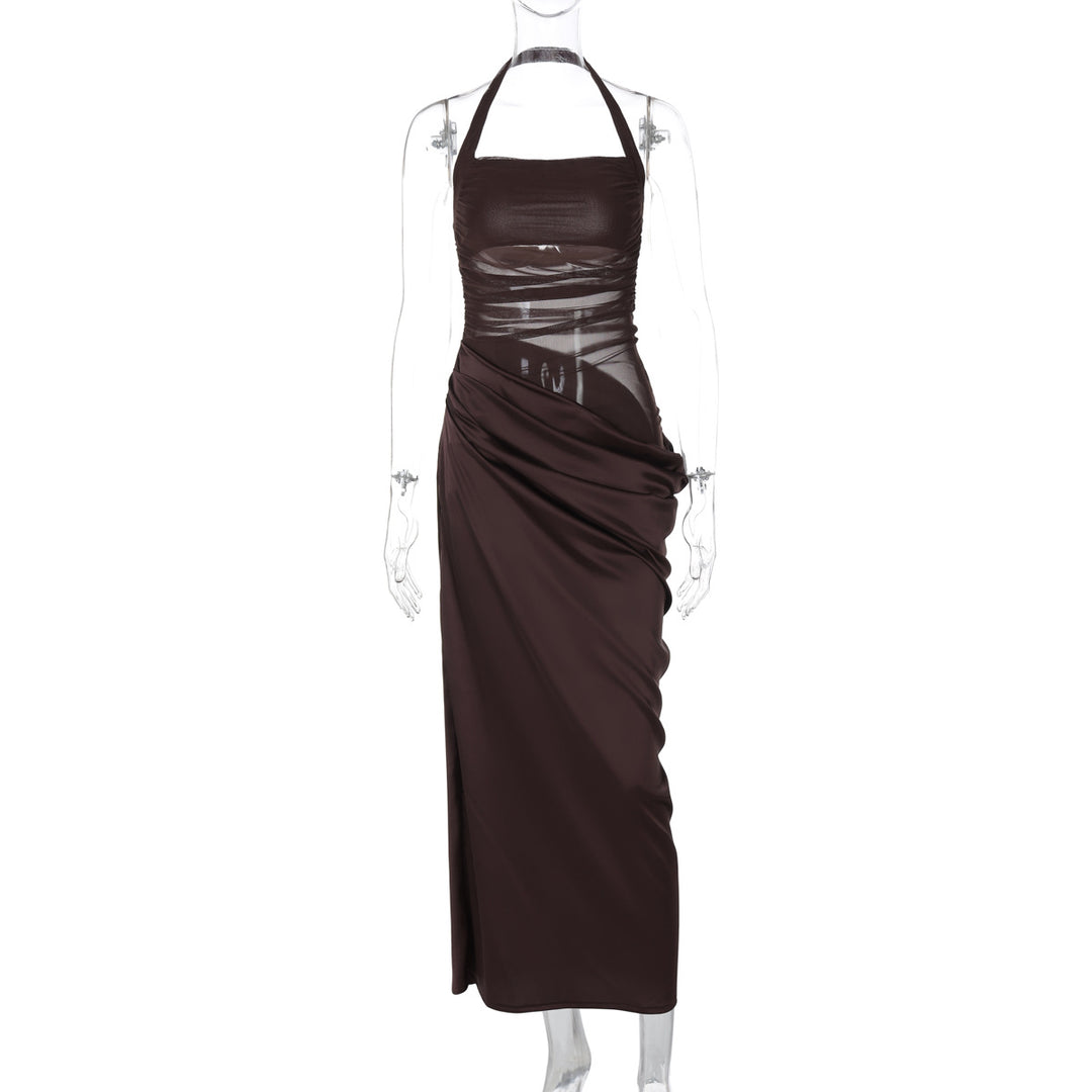 R&B | Schmal geschnittenes Kleid mit rückenfreien Netznähten