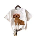 Damen T-Shirt mit niedlichem Hunde-Motiv und verspieltem Design R&B