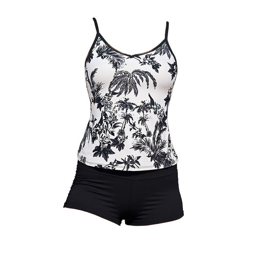 Damen Sportliches Tankini-Set mit floralem Muster und komfortabler Shorts R&B