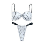 Damen Bikini-Set mit elastischem Stoff und Polka-Dots R&B