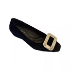 Damen elegante Ballerinas mit schimmerndem Schmuckdetail R&B