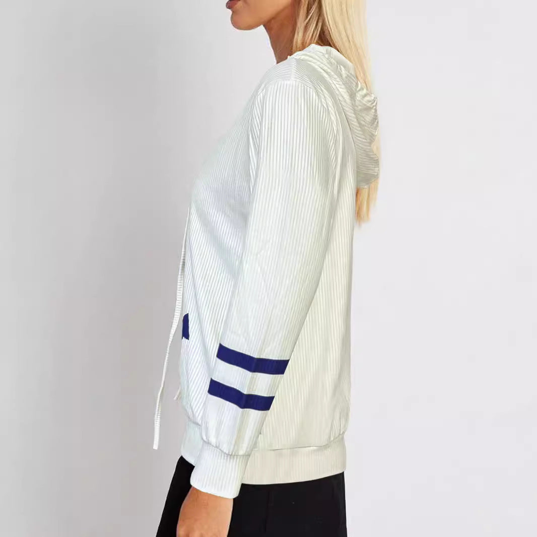 Damen Kapuzenpullover mit maritimem Anker-Design und strukturiertem Stoff R&B