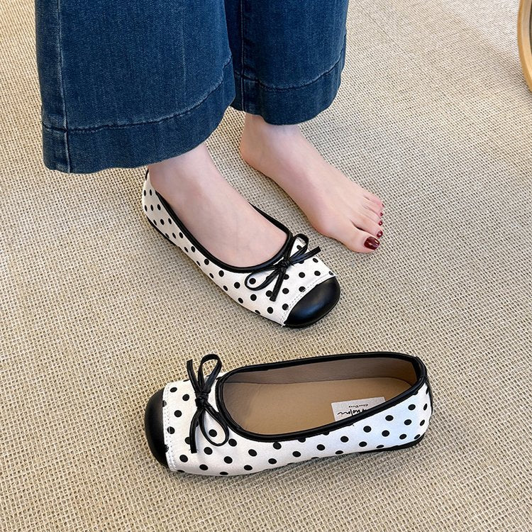 Damen Ballerinas mit verspieltem Punktedesign und zierlichem Schleifenakzent R&B