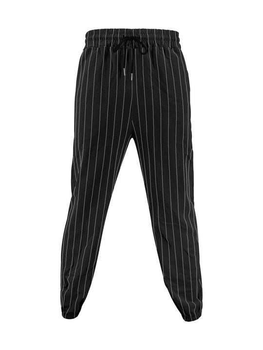 Damen lässige Streifenhose mit elastischem Bund und seitlichen Eingrifftaschen R&B