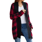 Damen Gemusterter Strickcardigan mit offenem Schnitt und langen Ärmeln R&B