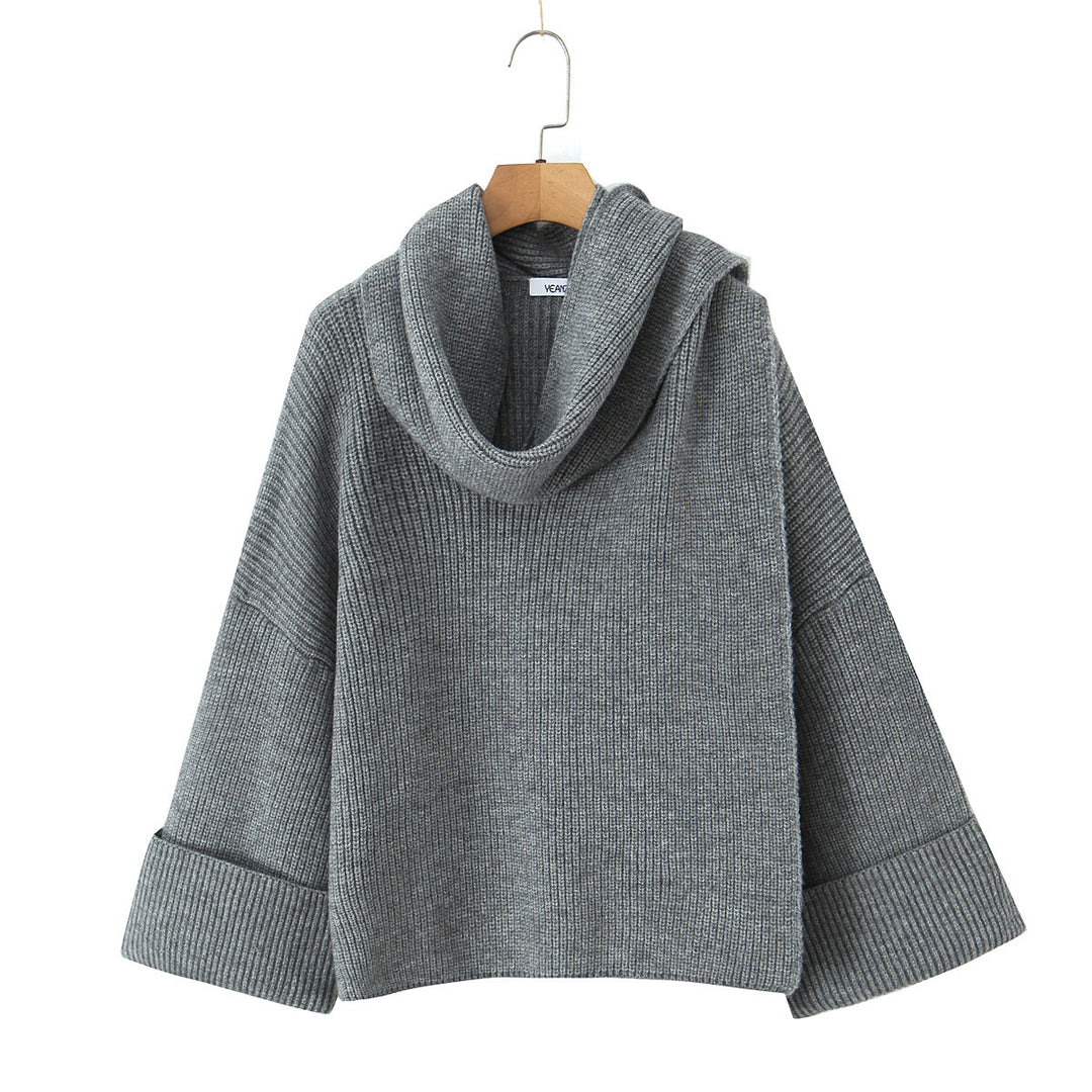 Damen Grobstrickpullover mit schickem Cowl-Neck R&B