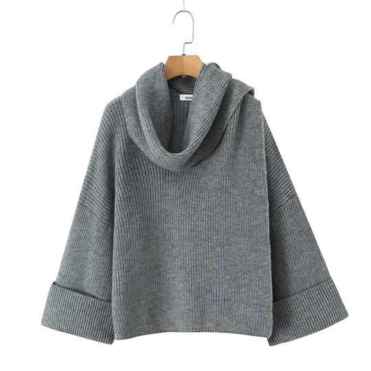 Damen Grobstrickpullover mit schickem Cowl-Neck R&B
