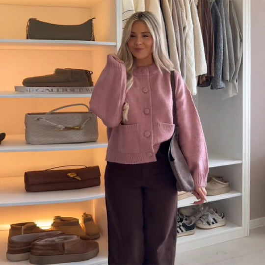 Damen Kuscheliger Strickmantel R&B