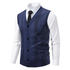 Herren elegante Weste mit strukturiertem Design und praktischen Taschen