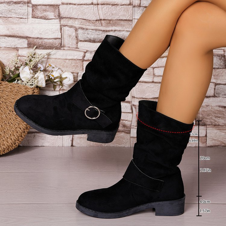 Damen Stiefeletten mit modischem Schnallenakzent und komfortablem Schaft