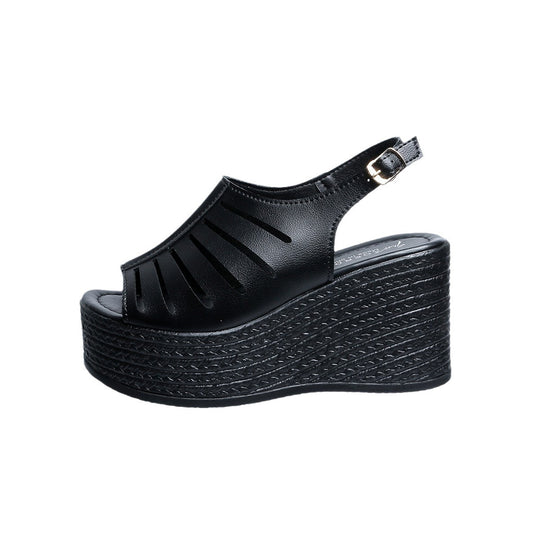 Damen Wedge-Pantoletten mit dekorativem Cut-Out-Design und rutschfester Sohle R&B