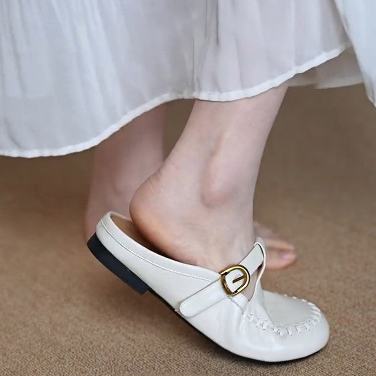 Damen Elegante Clogs aus hochwertigem Leder mit bequemem Fußbett R&B