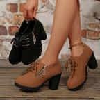 Damen Modische Schnürschuhe mit elegantem Blockabsatz R&B
