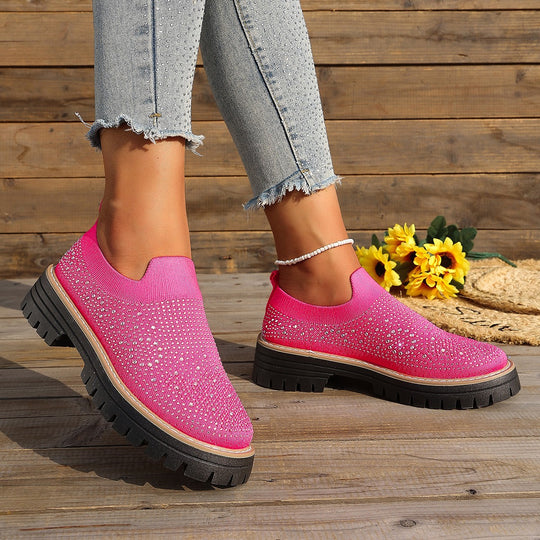 Damen Glitzernde Slip-On Sneakers mit verstärkter Sohle R&B