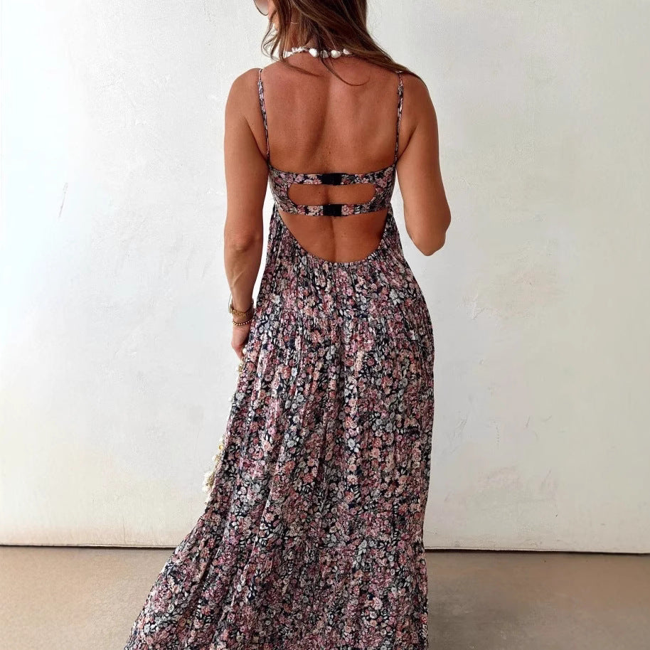 Damen Langes Sommerkleid mit floralen Mustern und lässigem Schnitt R&B