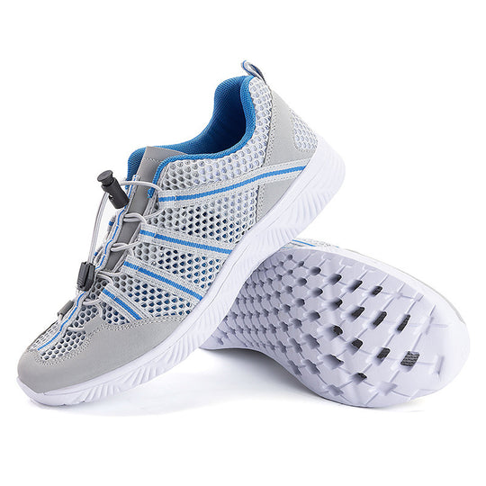 Damen nan atmungsaktiver Netzstoff-Sneaker mit Kordelzugverschluss, ultraleichter EVA-Flexsohle und gepolstertem Fersenkragen R&B