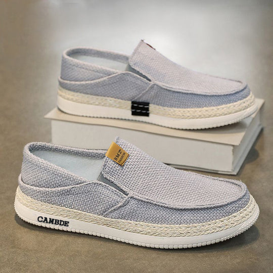 Damen Bequeme Slip-On Freizeitschuhe mit Strohborten und atmungsaktivem Obermaterial R&B