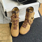 Damen modische Schnürstiefel mit praktischem Reißverschluss und robustem Sohlenprofil R&B
