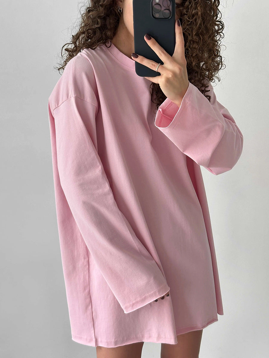Damen Oversize Langarmshirt mit hohem Kragen R&B