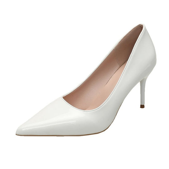 Damen Spitze High Heels mit glänzender Lackoberfläche R&B