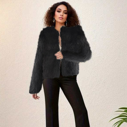 Damen Kuschelige Fleecejacke mit Lockenstruktur R&B