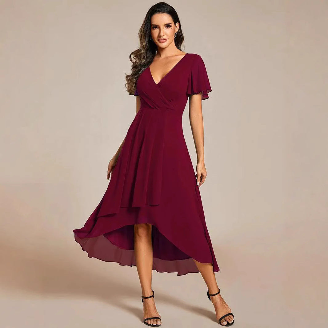 Damen Elegantes Wickelkleid mit asymmetrischem Saum R&B