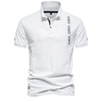 Herren nan legeres Polo mit kurzer Knopfleiste, gesticktem Pfeilmotiv-Panel und Stehkragen R&B
