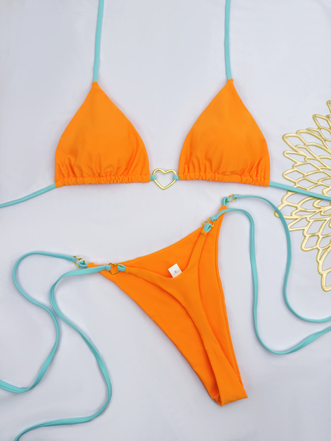 Damen Bikini-Set mit herzförmigem Detail und verstellbaren Trägern R&B