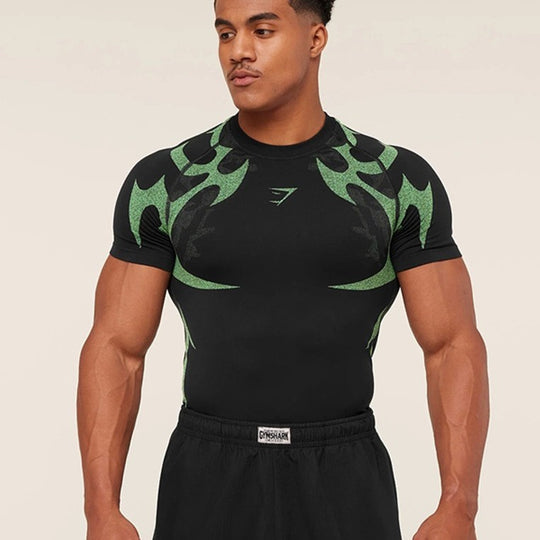 Herren nan nahtloses formgebendes Funktionsshirt mit Kompressionseffekt und ergonomischen Muskelzonen R&B