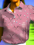 Damen Poloshirt mit modernem Golf-Muster und bequemem Schnitt R&B