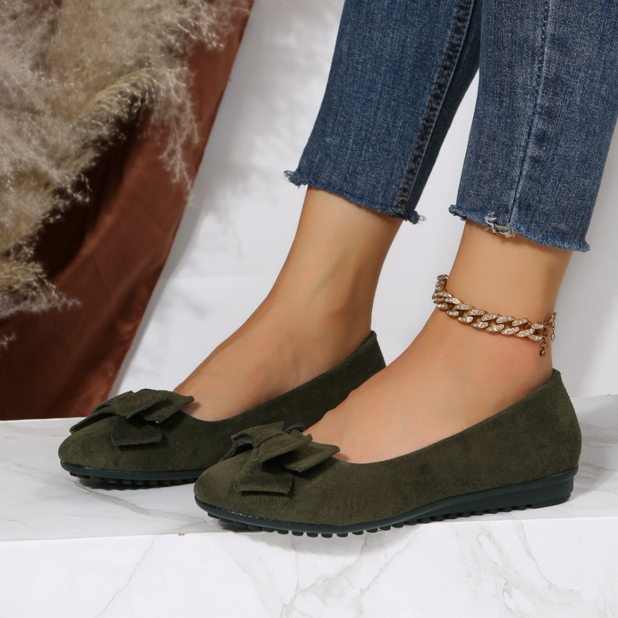 Damen Ballerinas mit modischem Schleifendetail R&B