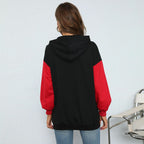 Damen Hoodie-Kleid mit farblich abgesetzten Ärmeln und lässigem Schnitt R&B