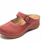 Damen Komfortable Clogs mit luftigen Lochmustern und verstellbarem Riemen R&B