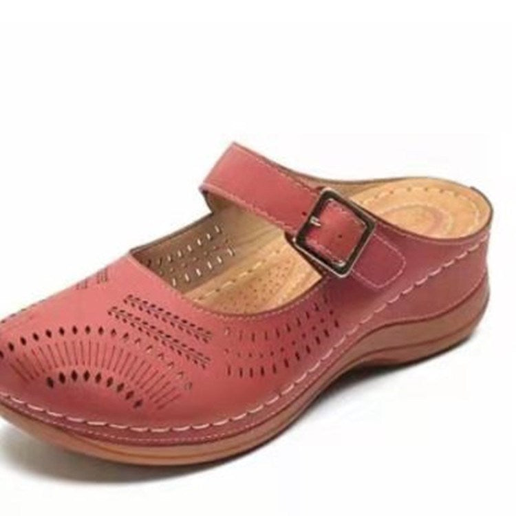 Damen Komfortable Clogs mit luftigen Lochmustern und verstellbarem Riemen R&B