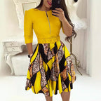 Damen Kleid mit modischem Zip-Design und betontem Taillenbund R&B