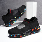 Damen Bequeme Slip-On Sneakers mit atmungsaktiver Strick-Oberfläche