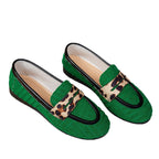 Damen Komfortable Loafers mit R&Brnem Leopardenband R&B
