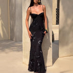 Damen Elegantes Abendkleid mit floralem Spitzenmotiv und tailliertem Schnitt R&B