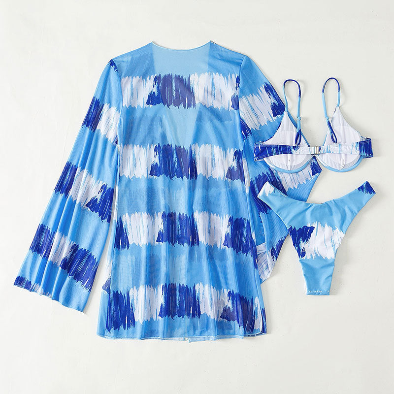 Damen Bikiniset mit modischem Overlayer R&B