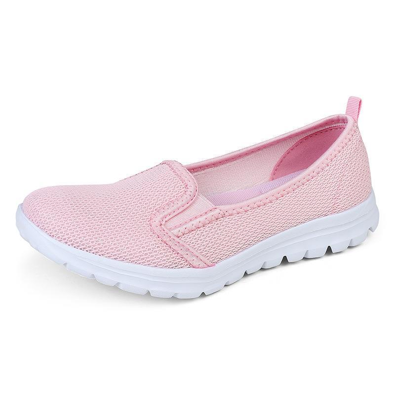 Damen Slip-On Freizeitschuhe mit atmungsaktiver Netzoberfläche