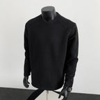 Herren nan taillierter Rundhals-Sweater aus dichtem Sweatstoff mit flachen Ziernähten und Raglanärmeln R&B